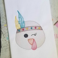 Woodland Turkey Embroidery Design 
